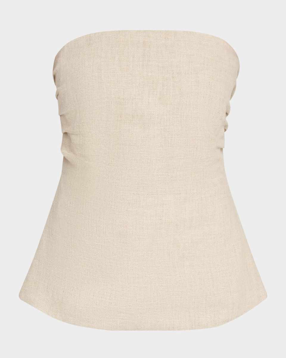 Alexa Strapless Linen Top